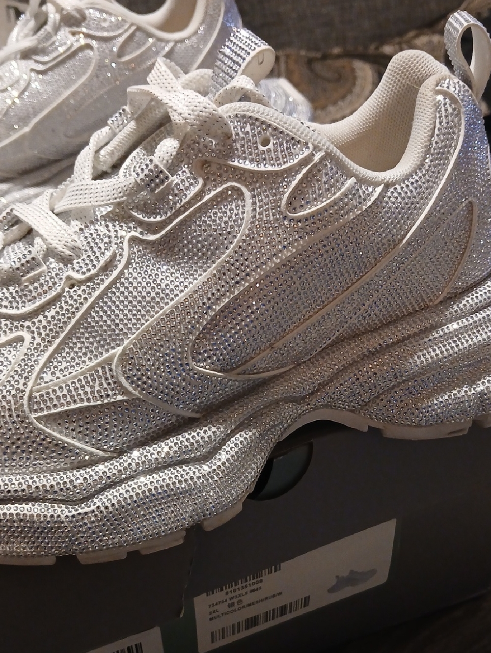 ✨ Balenciaga 3XL “Rhinestones” Low Top Sneakers – Crystal / Light Grey ✨ EU 40 - Picture 11 of 13